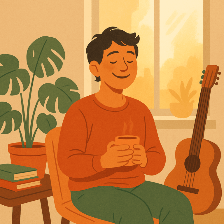 Person sitting peacefully after therapy session — symbolizing the productive discomfort that leads to clarity and growth in queer-affirming therapy.